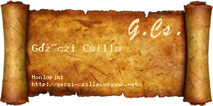 Géczi Csilla névjegykártya